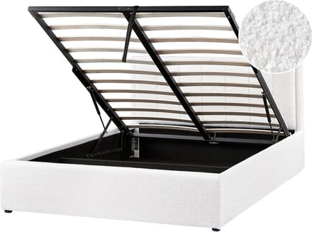 MONTLAUR - Bed met opbergruimte - Wit - 140 x 200 cm - Bouclé