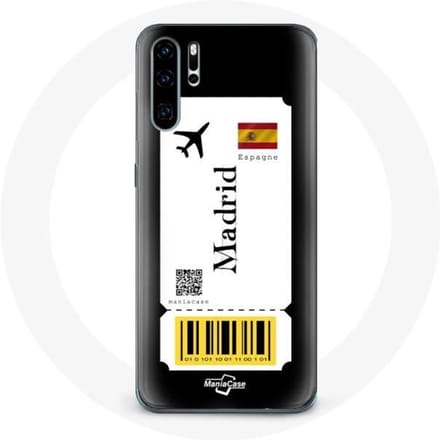 Coque pour Huawei P30 Billet d'avion Madrid Espagne
