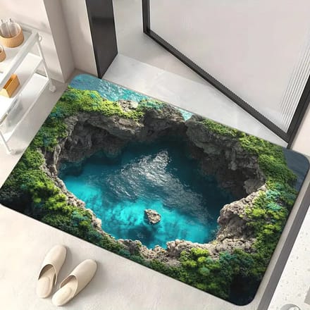 Illusie Vloerkleed - Waterplas Kleed - Interieur Verfraaien - 3D Waterplas Effect - 80x50 cm - Niet gespecificeerd