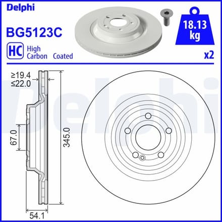 Remschijf DELPHI BG5123C