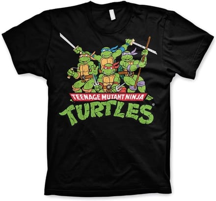 Teenage Mutant Ninja Turtles Heren Tshirt -M- Turtles Distressed Group Zwart