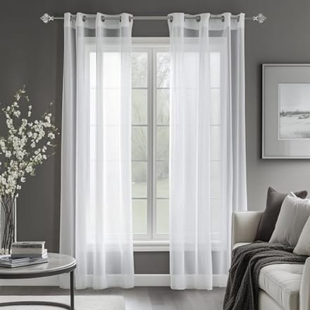 Transparante Witte Gordijnen met Oogjes - 2 Stuks, 140 x 240 cm