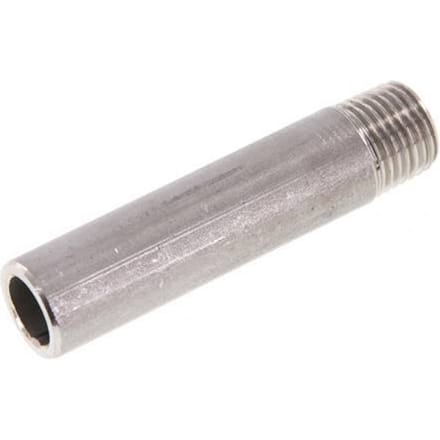 R 1/4'' Buitendraad x 13.5mm RVS Pijpnippel met Las uiteinde 20 Bar DIN 2982 - 60mm