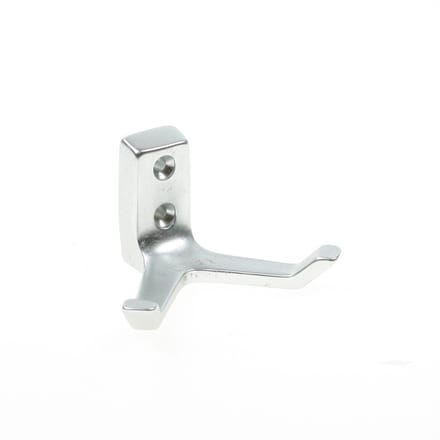 Hermeta Hoedhaak - Jashaak - 0033-01 - Zilver - Aluminium - Dubbele haak zilver - Dutch Design - Oersterk - Multifunctioneel