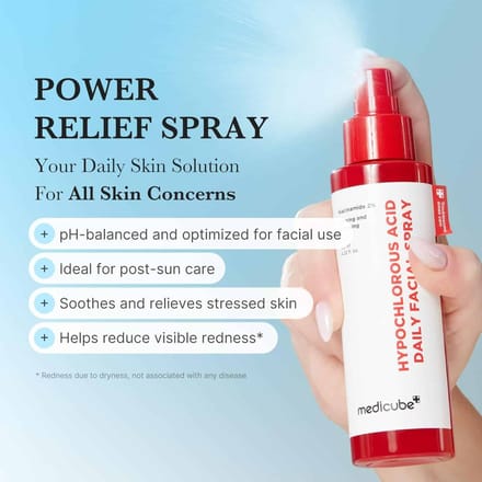 medicube Power Soothing Spray 125ml – Hypochlorous Acid Face Mist voor Gezicht & Huid – Kalmerende Gezichtsspray voor Gevoelige Huid & Post-Sun Care - Korean Skincare