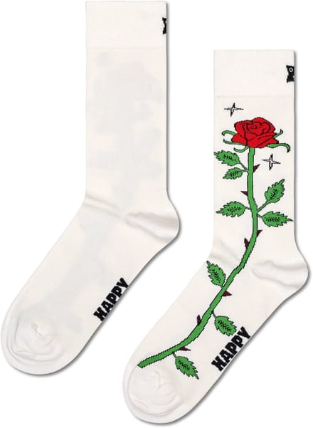 Happy Socks Rose Sock - unisex sokken - wit - Unisex - Maat: 36 - 40