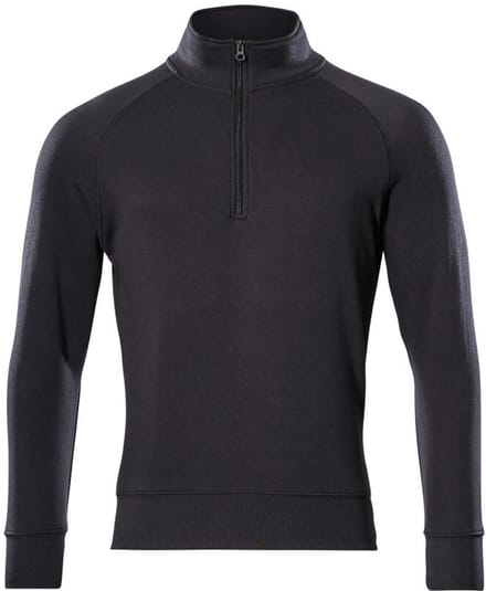 Mascot Crossover Sweatshirt met korte rits 50611-971 - Zwart - 4XL