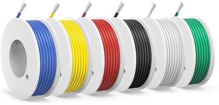 Siliconen elektrische kabel 0,75 mm² - flexibele en zachte draad in 6 kleuren, 3 meter per kabel