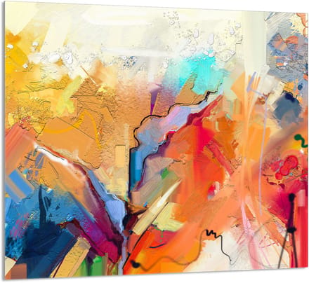 TMK ArtDeko - Snijplank van glas - 65x60 cm - Kleurvol