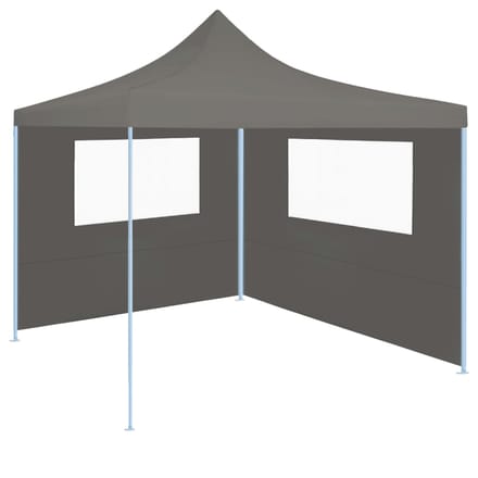 vidaXL - Prieelzijwand - met - ramen - 4x2 - m - antracietkleurig