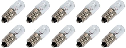 Signaallamp E10 24V 1W - 41 mAh - 10 stuks - T10 Gloeilamp Ø10mm - 28mm - 2500K - Dimbaar