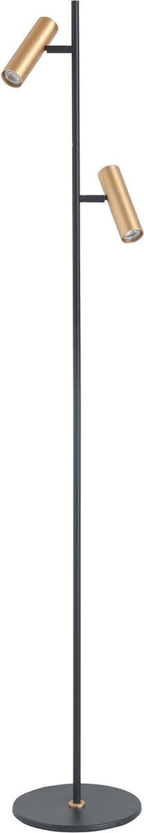 Vloerlamp Trend 2 lichts H 141 cm incl mini GU10 zwart goud