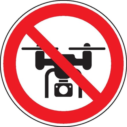 Verboden voor drones bord - kunststof 300 mm
