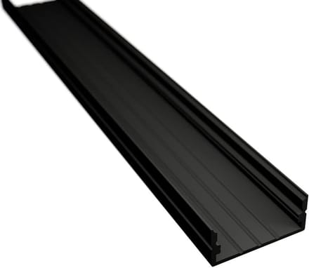 Aluminium profiel strip - LED strip houder - Decoratieve verlichting - Extra brede constructie - 2 meter lengte - Zwart