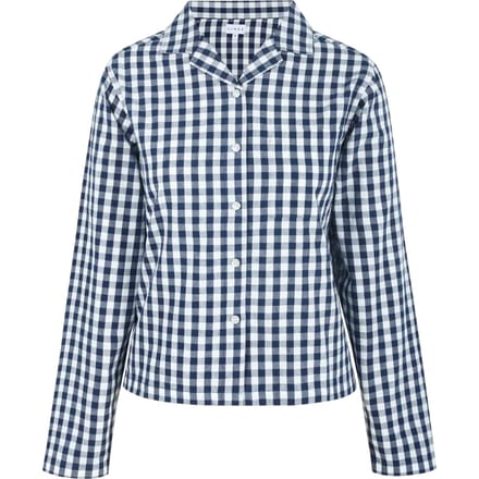 Linea Dames/Dames Gingham geruit, ontspannen overhemd met lange mouwen (Marine, Wit)