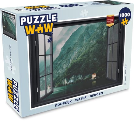 Puzzel Doorkijk - Water - Berg - Legpuzzel - Puzzel 1000 stukjes volwassenen
