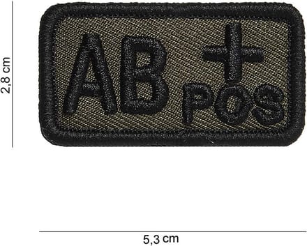 Embleem stof Bloedgroep AB+ groen