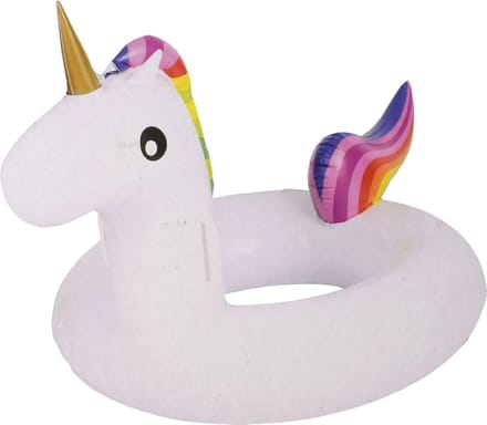 Opblaasbare zwemband eenhoorn unicorn XXL 115 cm wit