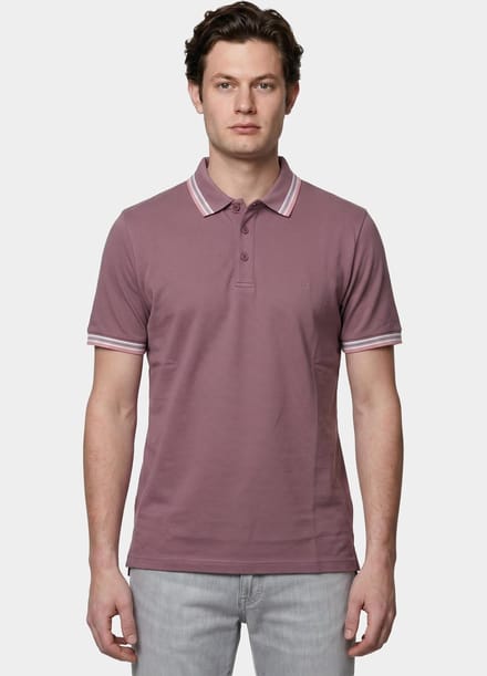 Bos Bright Blue Scotland blue polo heren brick polo plain contrast col spe25108br06sb/765 grape