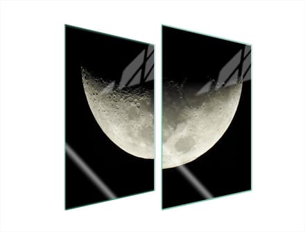 TMK ArtDeko - Glas Beschermplaat - 2x35x52 cm - Modern Design - Kleur Księżyc