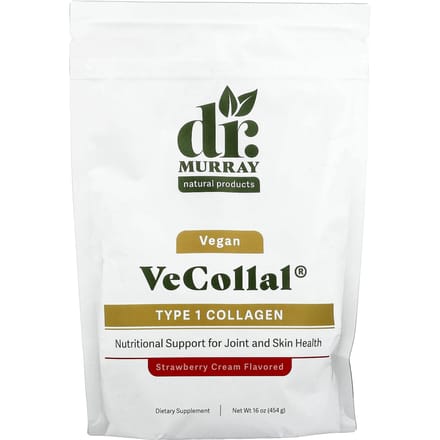 Dr. Murray'S, Vecollal®, Vegan Type 1 Collageen, Aardbeienroom, 454G (16oz)