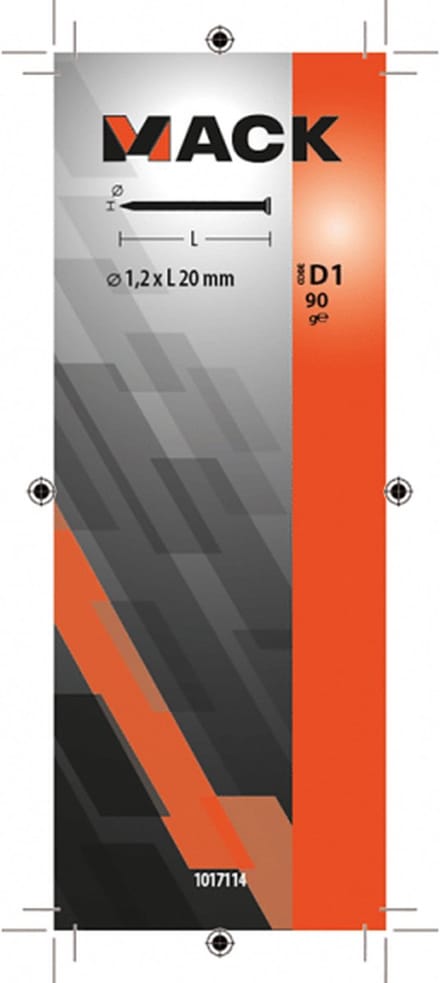 Sam nagel platte kop 1.2x20mm 90x
