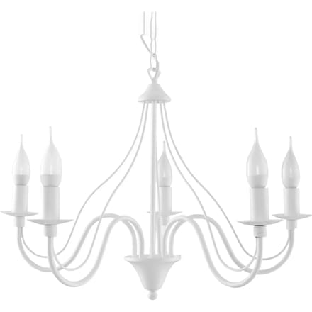 Sollux Lighting Kroonluchte Minerwa - E14 - wit - staal - 80x60x60cm