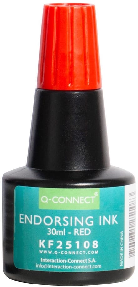 Q-CONNECT stempelinkt | flesje van 28 ml | rood