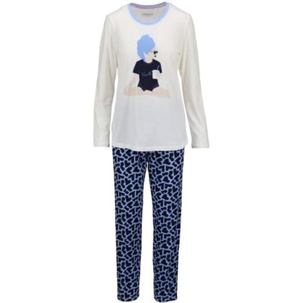 Katoenen dames pyjama parelwit Ringella - Wit - Maat - 48