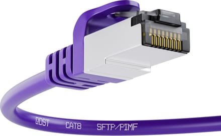 Qost - CAT8.1 internetkabel - SFTP / PiMF LZSH - 40 Gbps / 2000 MHz - RJ45 Connectoren - Patchkabel / Netwerkkabel - 5 meter - Paars