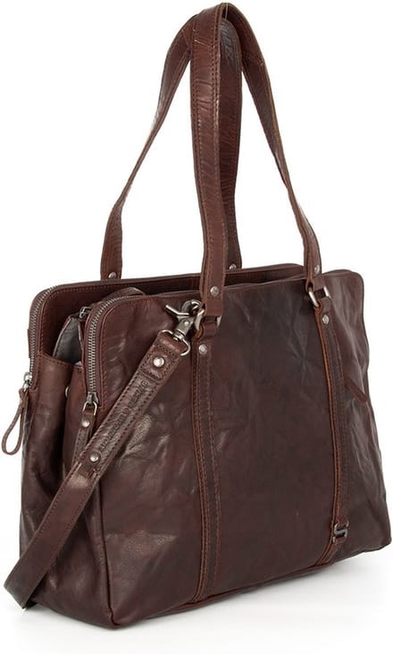 Leren Laptoptas / Schoudertas - 15 inch - Kansas - Donkerbruin