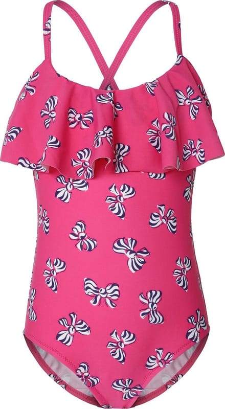 Badpak met volant voorkant - Fuchsia roze 152-158