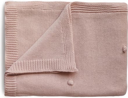 Mushie Deken Knitted Textured Dots Baby Blanket - Blush
