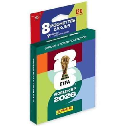 Blister - PANINI - FIFA WERELDBEKER 26TM - 8 zakjes van 7 stickers