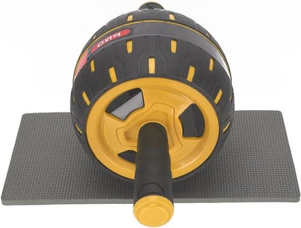 Buikspierwiel - Fitnessroller Kernspier - Kracht Training - Extra Brede Basis - 45 inch - Geel