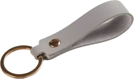 Jumada's - Stoere Leren Design Sleutelhanger - Grijs groen zand taupe -