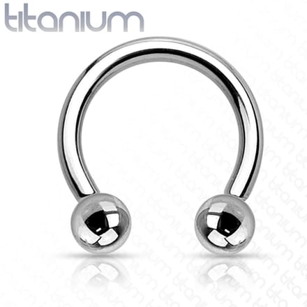 Piercing titanium horseshoe rond basis intern 1.2x8x3 - zilver - LMPiercings
