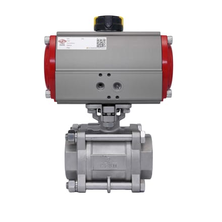 Pneumatische Kogelkraan G4'' RVS Veer-Sluitend