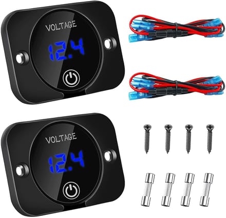 Digitale Voltmeter - Accu Indicatormeter 12V met Waterproof Scherm - Set van 2