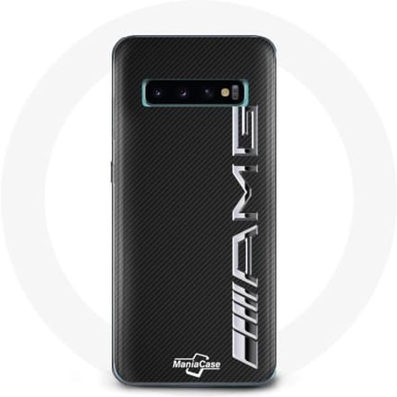 Case voor Samsung Galaxy s10 plus Amg Logo Carbon Textuur zwart