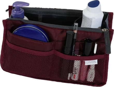 LYVION - Tas Organizer - Bag in Bag - Bag Organizer - 11 Vakken en Ritssluiting - Wijnrood
