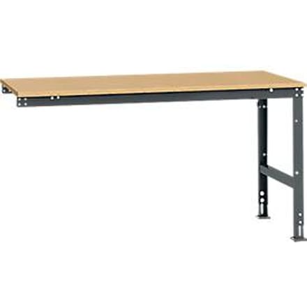 Manuflex aanbouwtafel UNIVERSAL Standaard, tafelblad multiplex, 1750 x 1000, antraciet