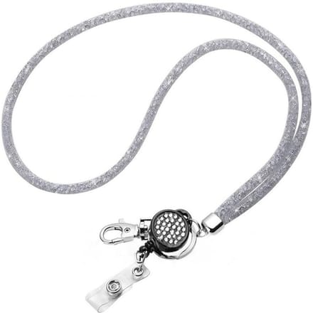 Porte-badges, cordon rétractable, cordon d'identification, étiquette de nom, porte-badge, bobines, clips de chaîne, corde suspendue, porte-clés, collier, sangle gris