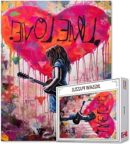 Graffiti Puzzel - Doodle Puzzel - Ontspanning Thuis - Recycled Materiaal - 50 x 70 cm - Kleurrijk