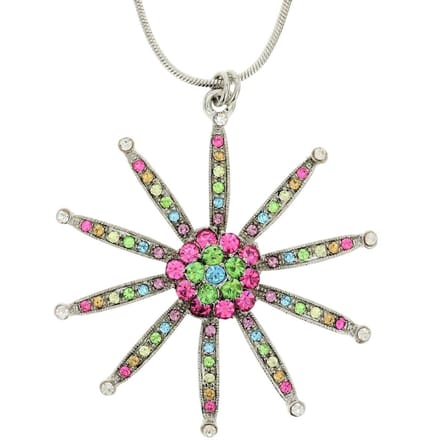 Behave - Ketting met multi-color bloem hanger - Modeaccessoire voor speelse en kleurrijke looks