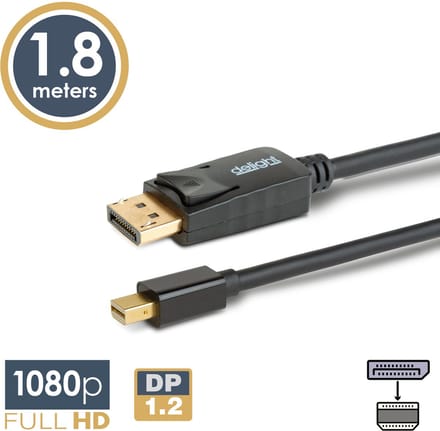 DisplayPort naar Mini DisplayPort Kabel – DP 1.4 – 4K – 1,8 m – Zwart - 1 Stuks [20336B]