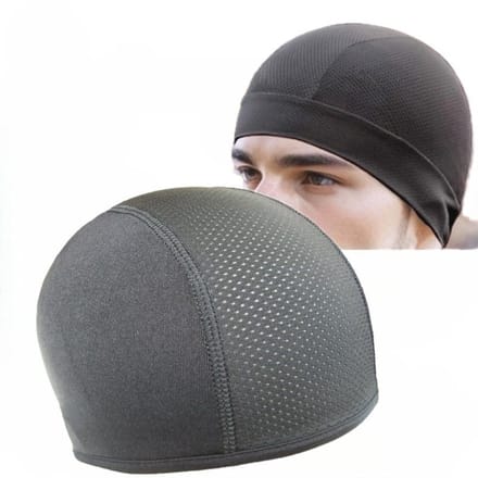 Helmmuts - Fietsmuts - Helm muts - Sneldrogend – Ventilerend - Mutsje - Heren - Zwart - Maat one size -LOUZIR