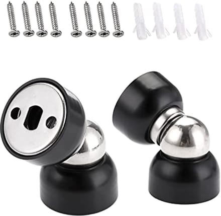 Set van 2 roestvrijstalen magnetische deurstoppers voor wandmontage