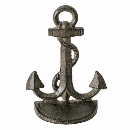 Boltze Deurstopper Anker - 1 kg - grijs - metaal - H18 cm - deurstop - binnendeur en buitendeur