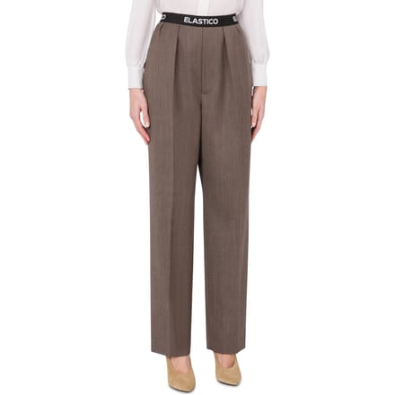 Moschino Elastic Band Wool Canvas Trousers Brown Taglia: 40 | Pantaloni da completo Outlet | Donna | Marrone